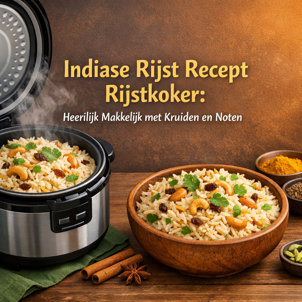 Illustration of Indiase Rijst Recept Rijstkoker: Heerlijk Makkelijk met Kruiden en Noten