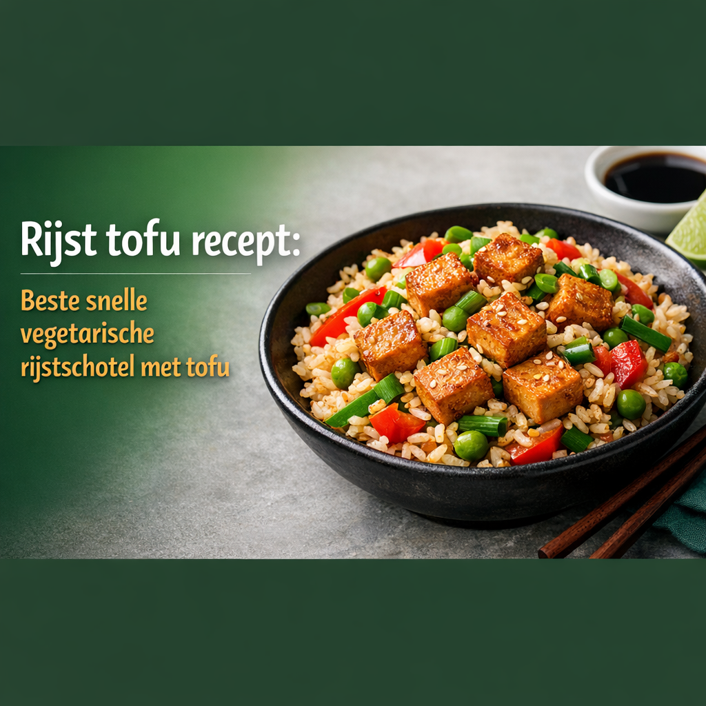 Illustration of Rijst tofu recept: Beste snelle vegetarische rijstschotel met tofu